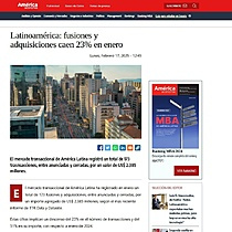 Latinoamrica: fusiones y adquisiciones caen 23% en enero